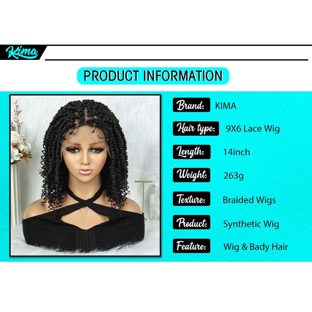 Synthetic Lace Front Wig Butterfly Locs Braided Wigs Dreadlock Wig 14 inches Short Knotless Wigs for Black Women Synthetic Wig