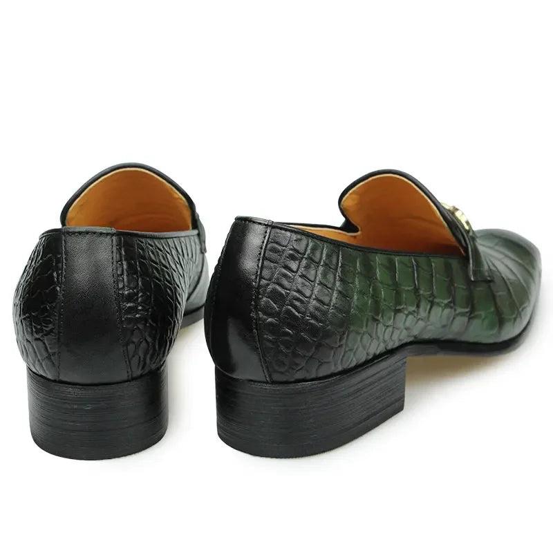 Elegant Shoes For Men‘s Dress Wedding Loafer Buckle Leather banquet party Workplace Business Green Casual For Men Drivers Shoe