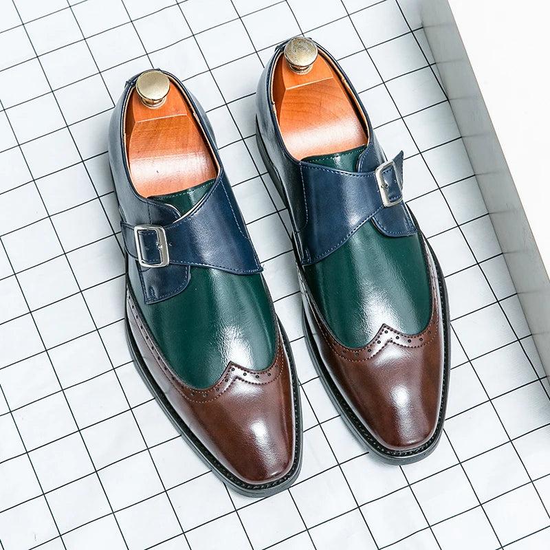Hot Selling Men's Loafers Europe America Color Matching Design Fashionable Flat Shoes Office Men's Business Dress Shoes
