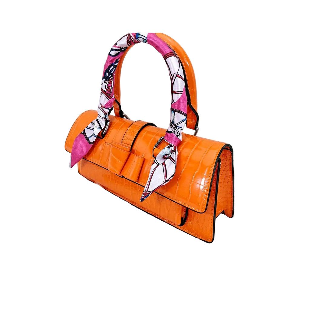 Italian Design Retro Women's Bag And Shoes Set Smooth Leather Material With Multi-Color Ribbons Suitable For Banquet Or Office