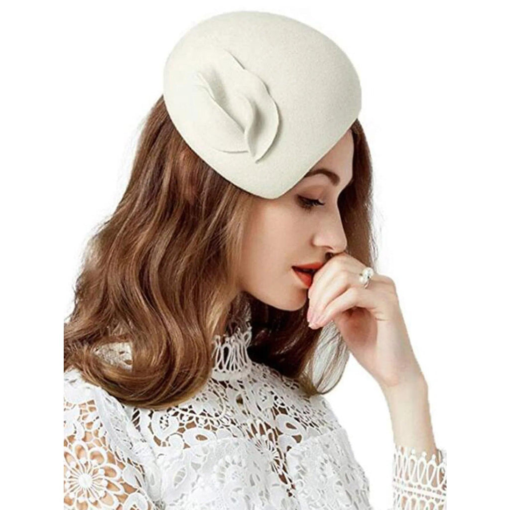 FS White Wool Felt Fascinator Hat For Women Ladies Pink Pillbox Hats Black Wedding Kentucky Derby Fedora Chapeau Femme Party Hat