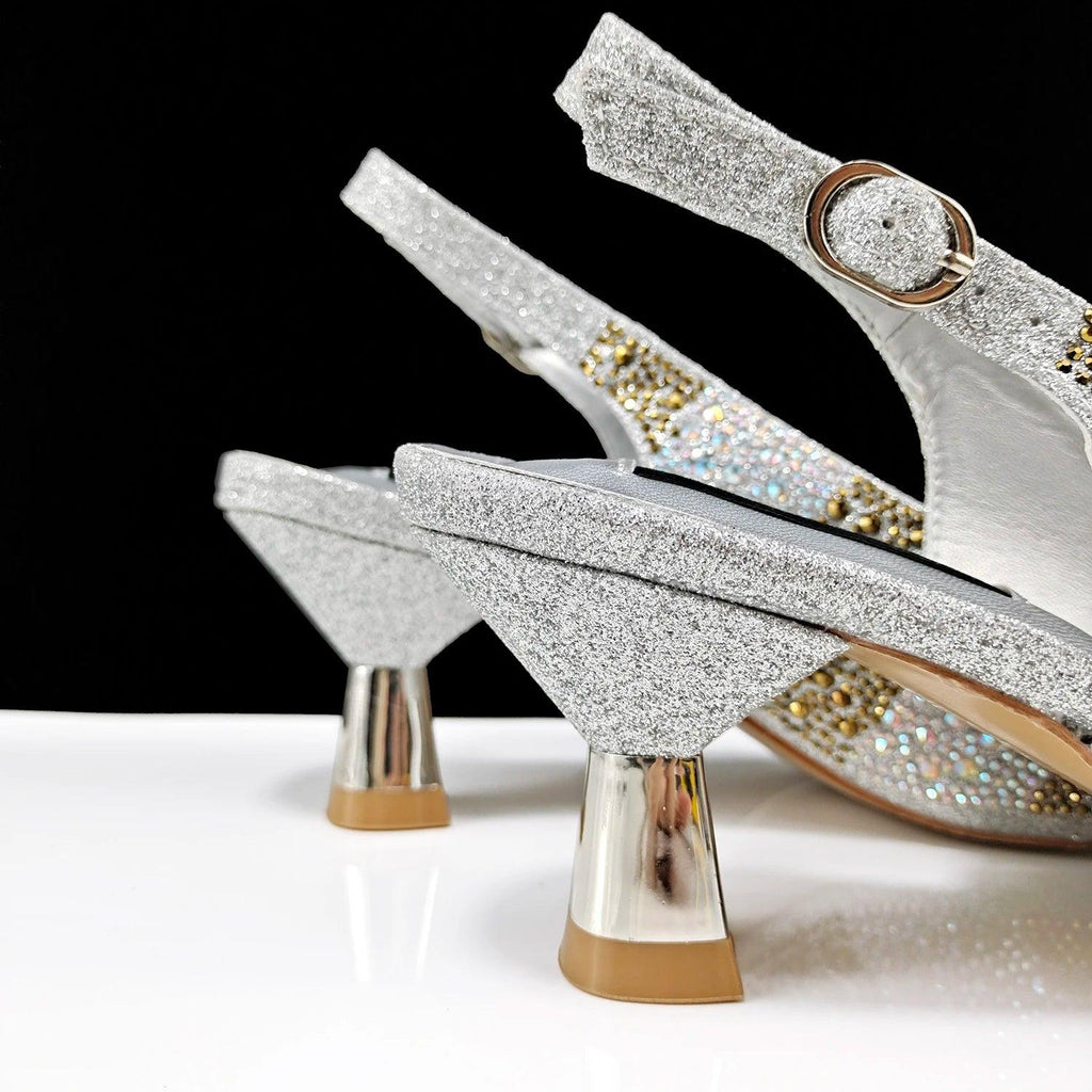 QSGFC Exquisite Fashion Women Shoes Sparkling Diamonds Pointed-toe Design Elegant Party Ladies High Heels
