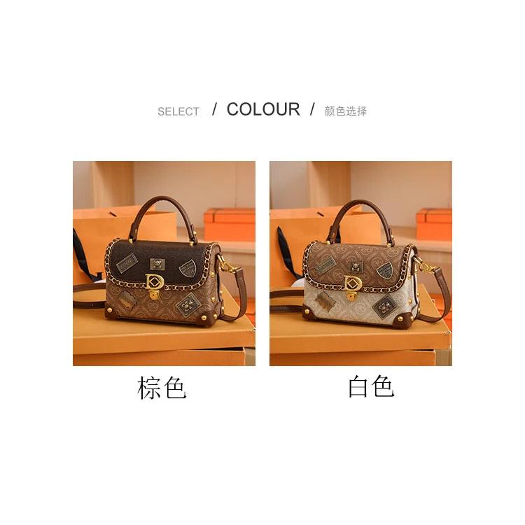 Women's Retro PU Leather Shoulder Bag Fashion Chain Handbag Crossbody for Daily Use
