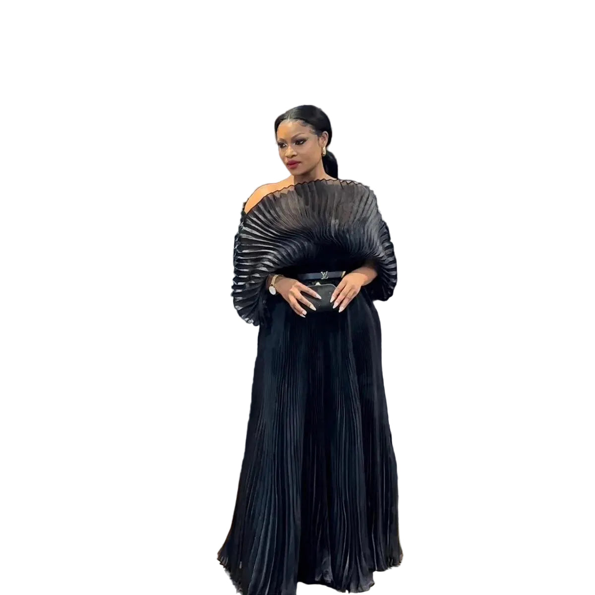 Fold Miyake Folds 2024 Fall New Women's Hand-pleated Loose Dress Plus-size Women's Evening Dress