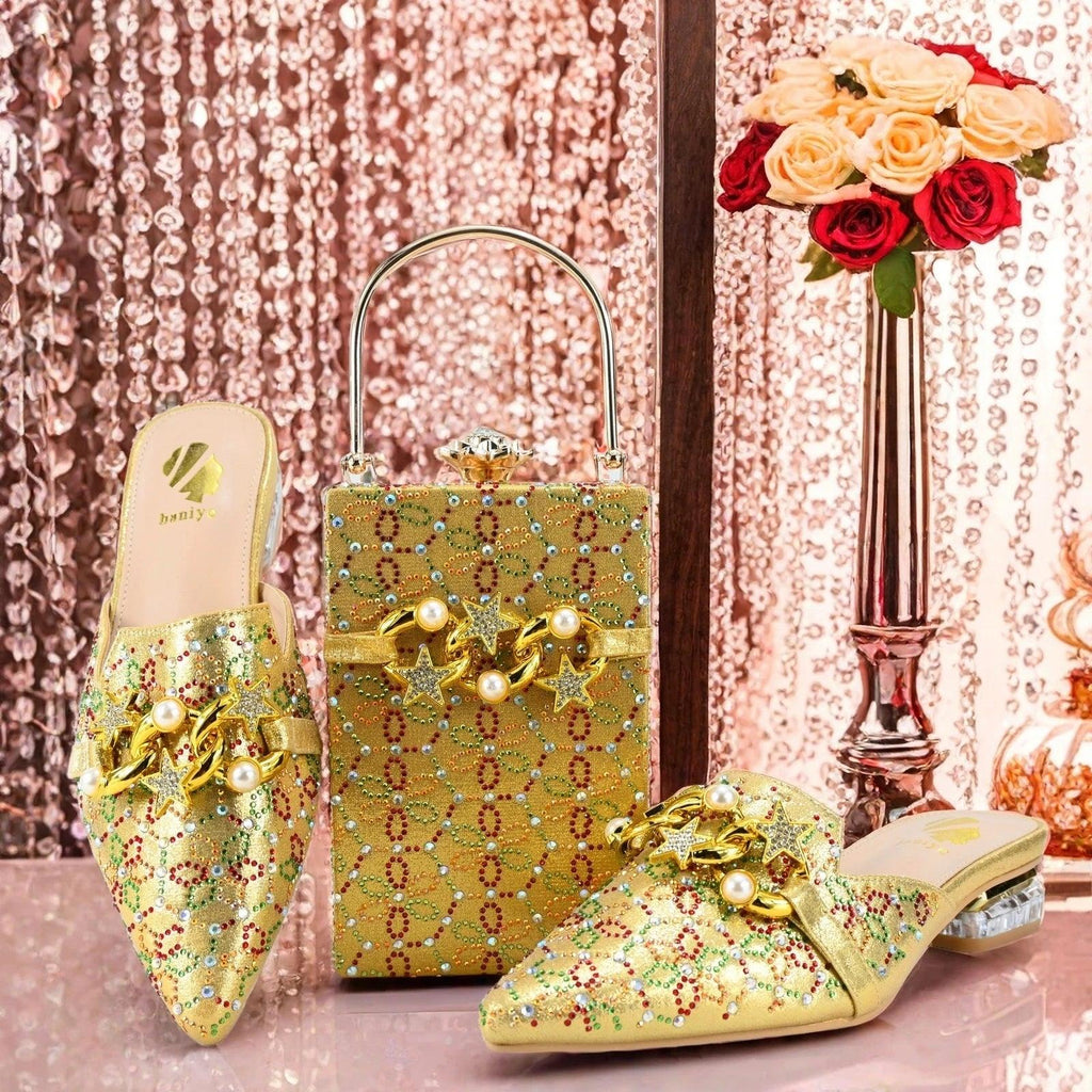 doershow Lastest Italian Design Fashion Style Ladies Shoes with Matching Bag Set 2024 Nigerian Shoes and Bag Set HAE1-5