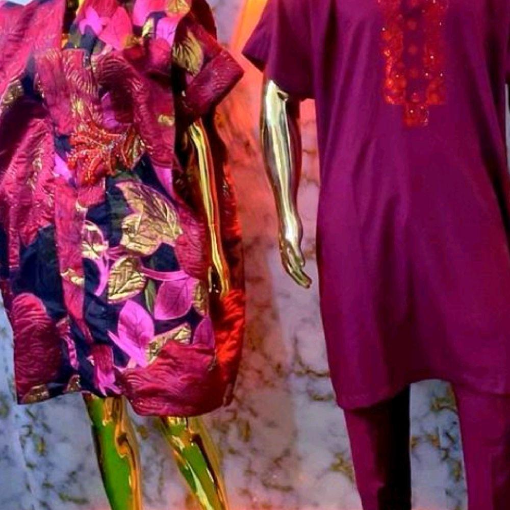 Brocade Short Gown With Flower  Booch
