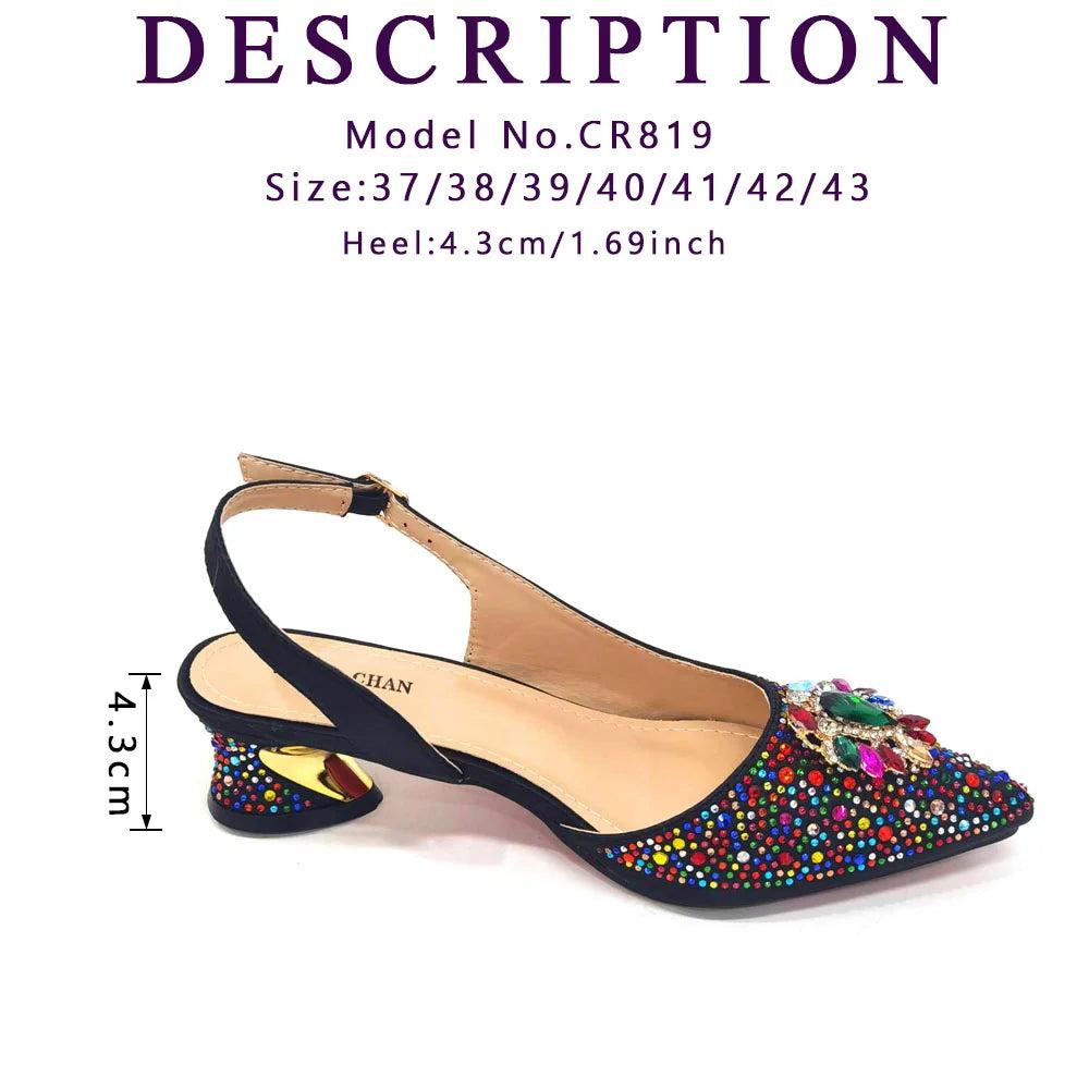 Venus Chan Italian Hollow Design Women Shoes Matching Bag in Champagne Color Mature African Ladies Comfortable Sandals for Party