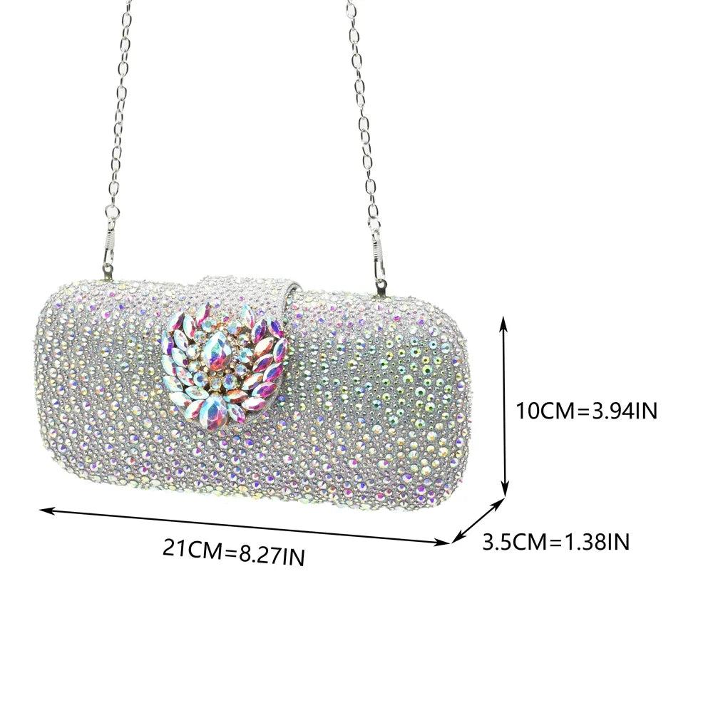 Luxury Designer Silver Italian Matching Shoes and Bag Set Decorated with Rhinestone Shoe and Bag Set for Party in Women Nigerian