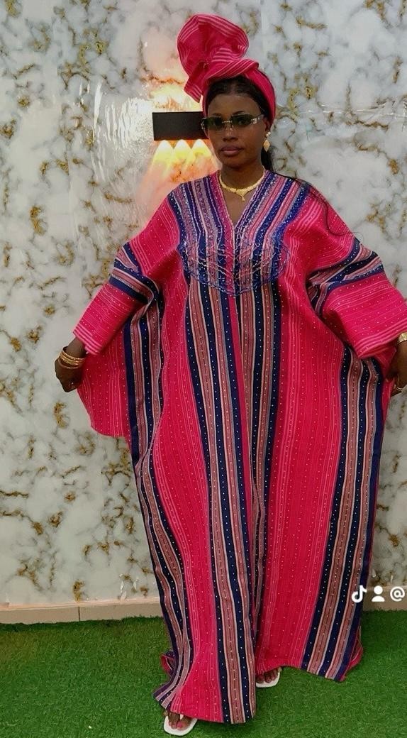 Asooke Women's Long Dress With Headscarf