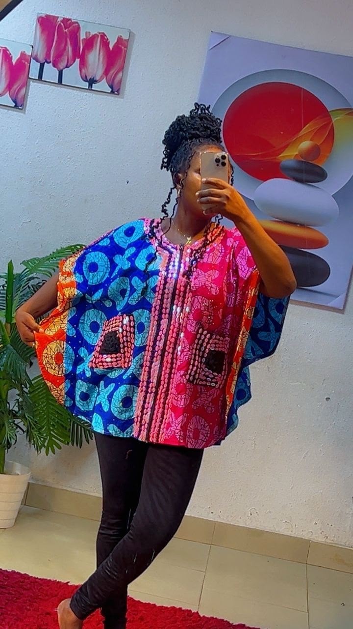 Ankara Tops With Fully Body Stones Size 10-16