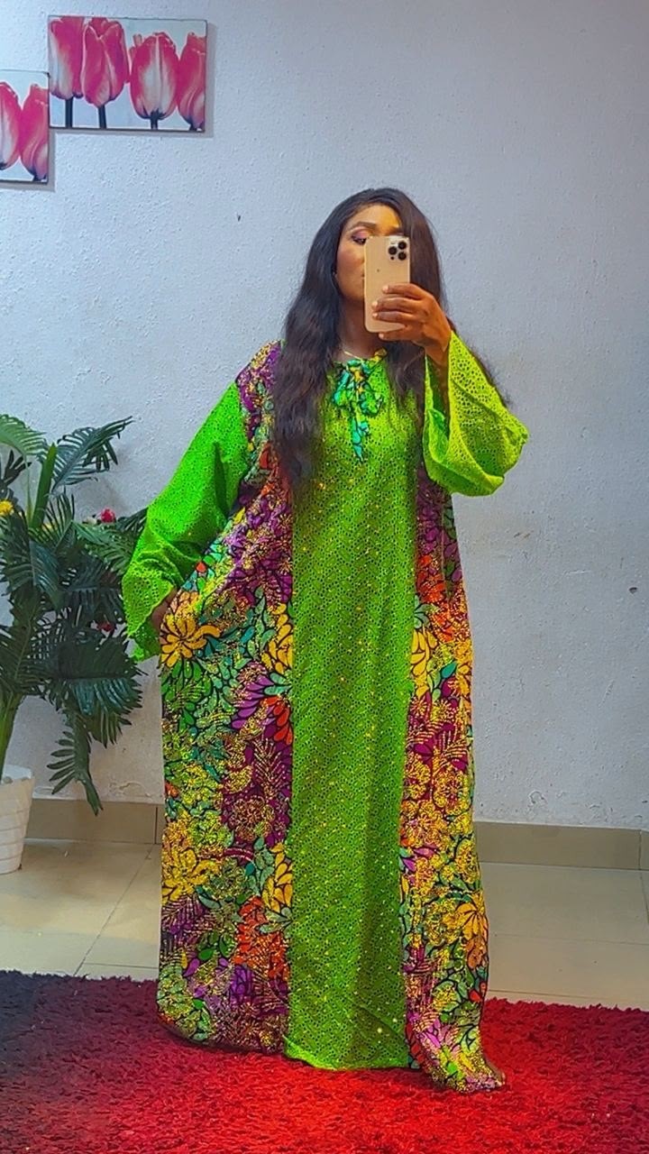 Women African Kaftan Maxi Dress Ankara Print Multicolour   One Size