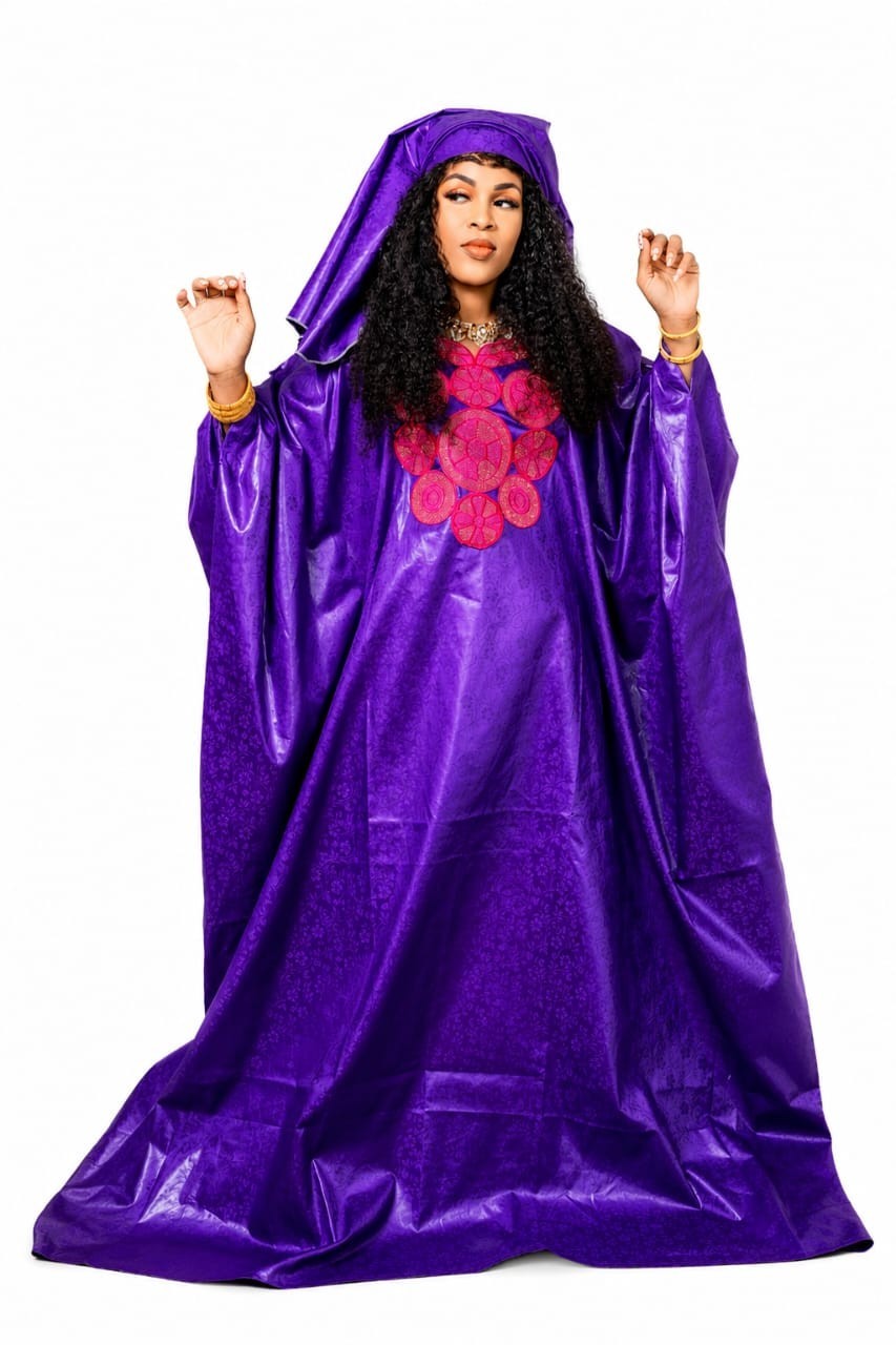 Women Traditional  Riche Bazin Senegalese Kaftan/Boubou Maxi Dress, One Size