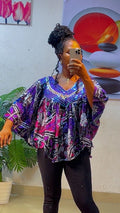 Elegant Ankara Tops with Fully Body Stones Size 10-16 Brand New