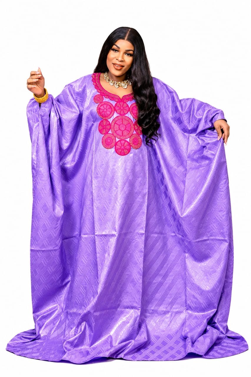 Women Traditional  Riche Bazin Senegalese Kaftan/Boubou Maxi Dress, One Size