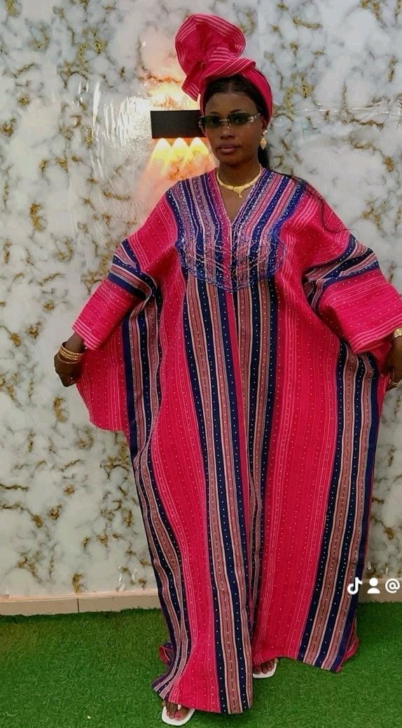 Asooke Women's Long Dress With Headscarf