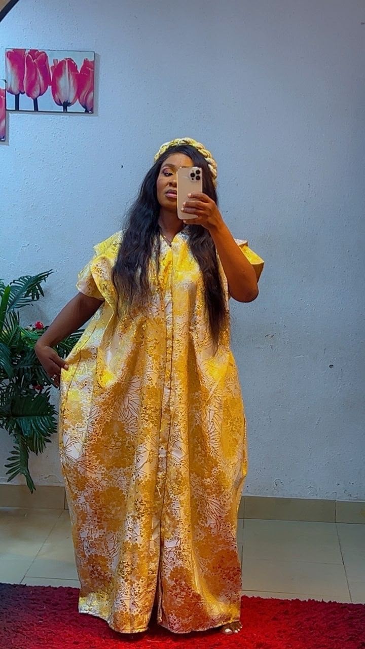 Women African Traditional Kaftan/Boubou Maxi Dress/Gown Multicolour One Size