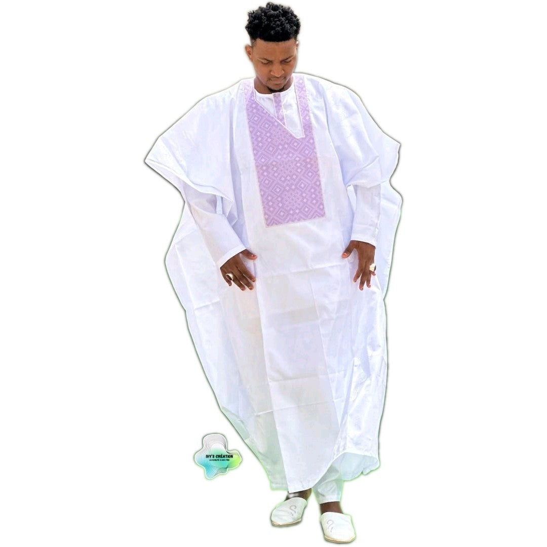 Men Riche Bazin Traditional Clothing Three Piece Suit