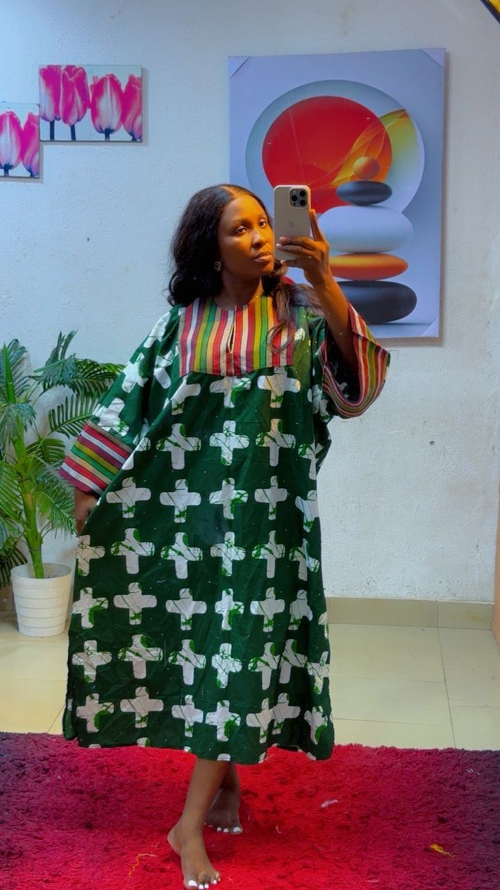 Ankara With Aso Oke Short Dresses Free Size 16-22