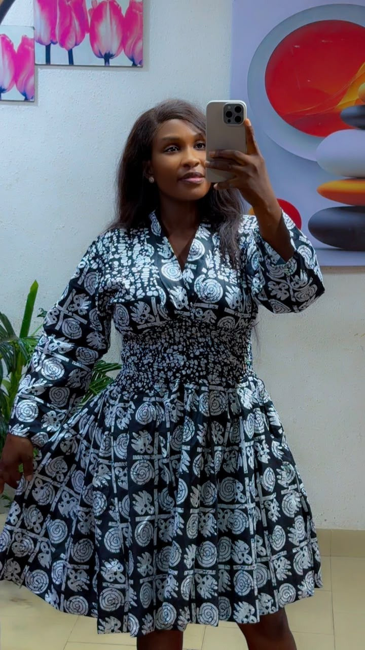 African Ankara Short Dress Women UK Size 10-16