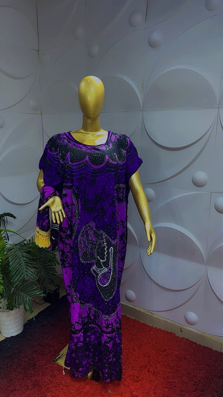 Women African Traditional Print Kaftan/Boubou Maxi Dress Multi Colour One Size