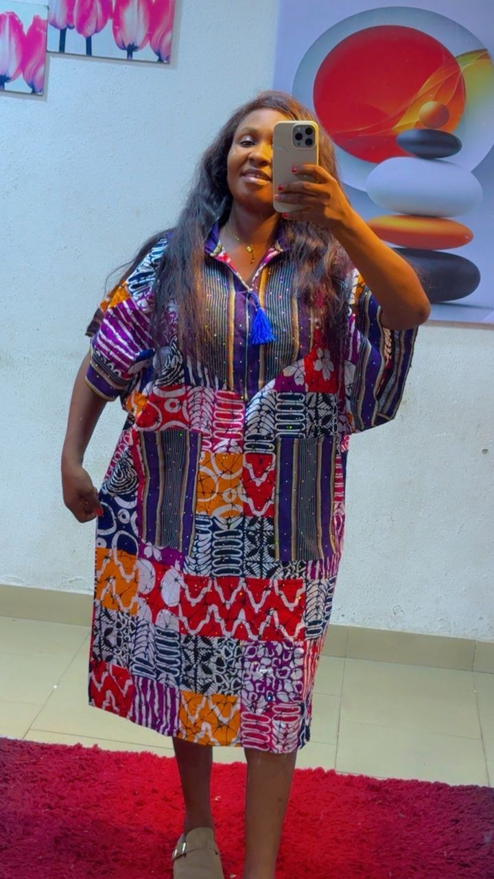 100% Ankara Cotton Short Dresses Available From Size 10-18