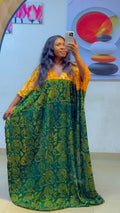 African Adire Bubu Dress Women's Size One Size Green