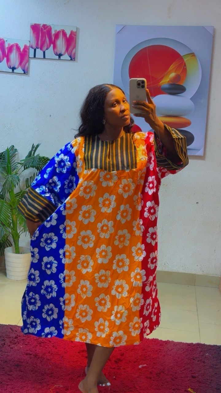 Ankara With Aso Oke Short Dresses Free Size 16-22