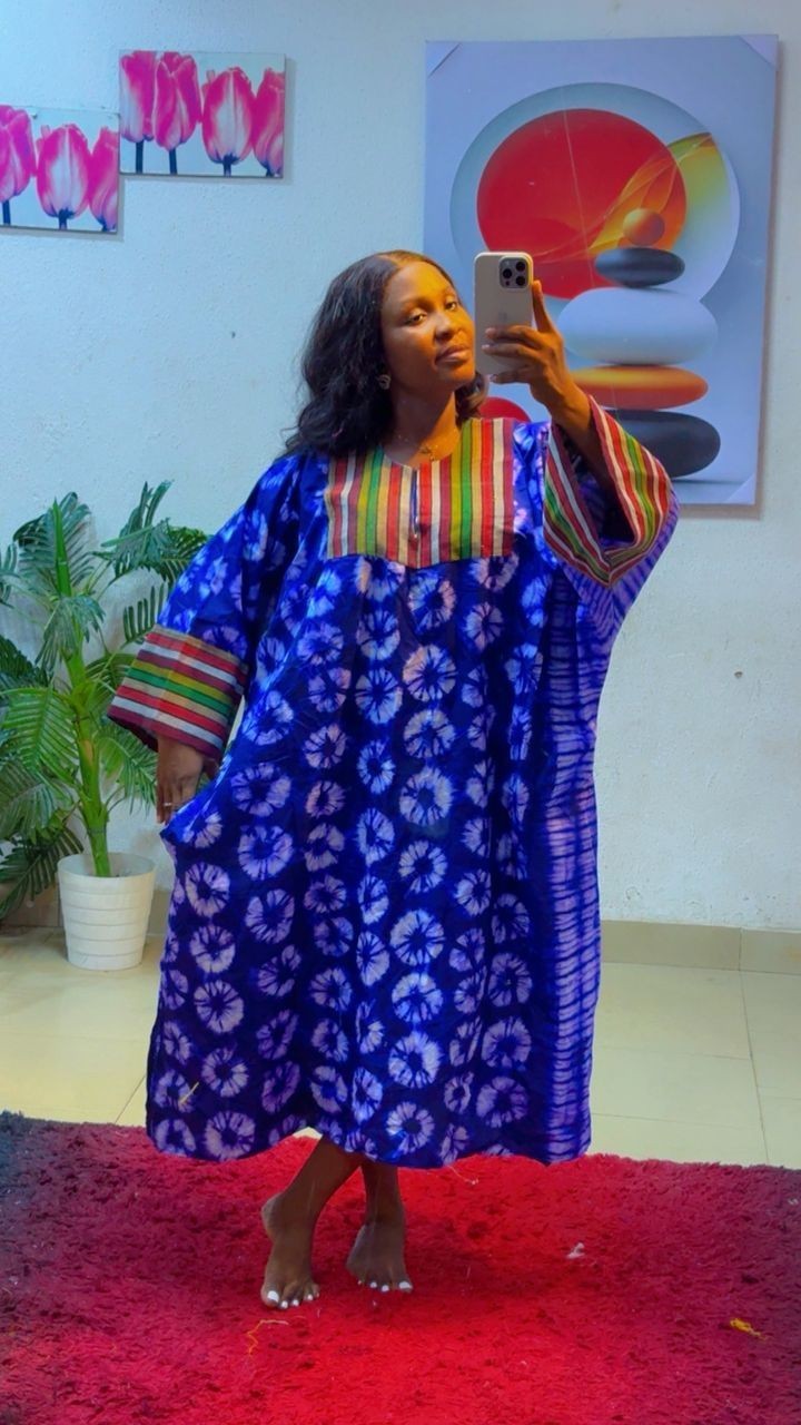 Ankara With Aso Oke Short Dresses Free Size 16-22