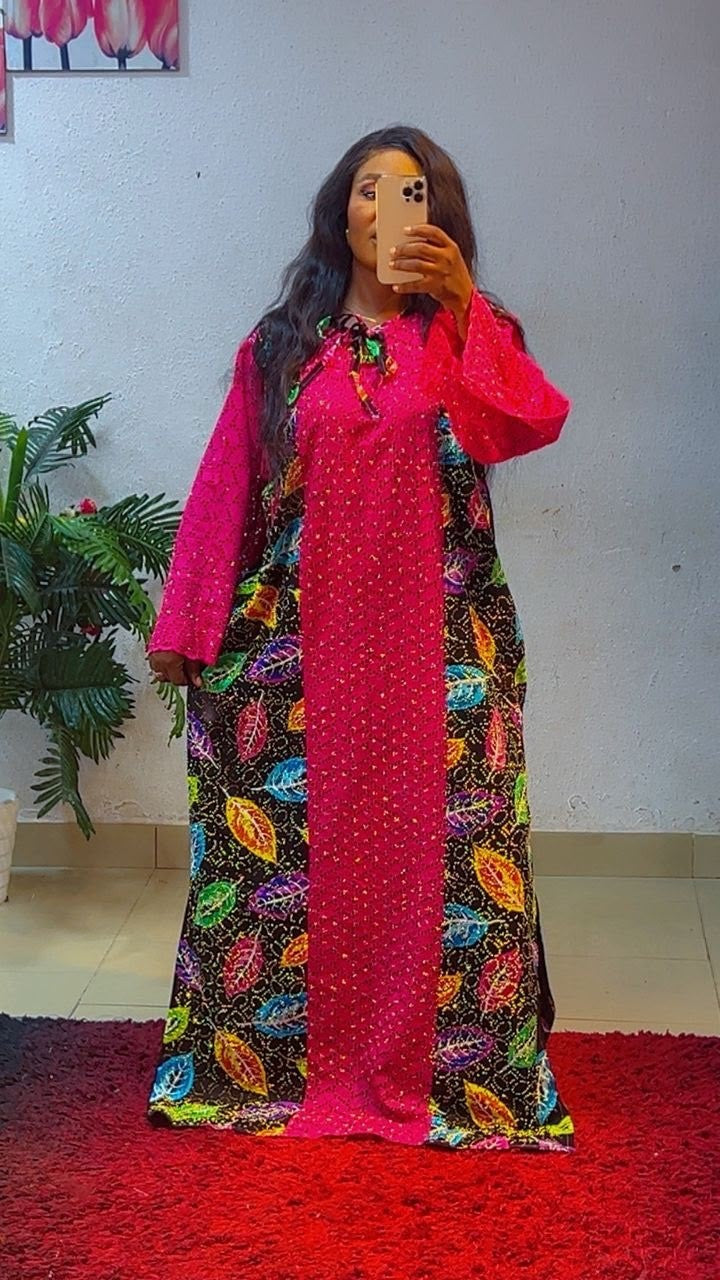 Women African Kaftan Maxi Dress Ankara Print Multicolour   One Size