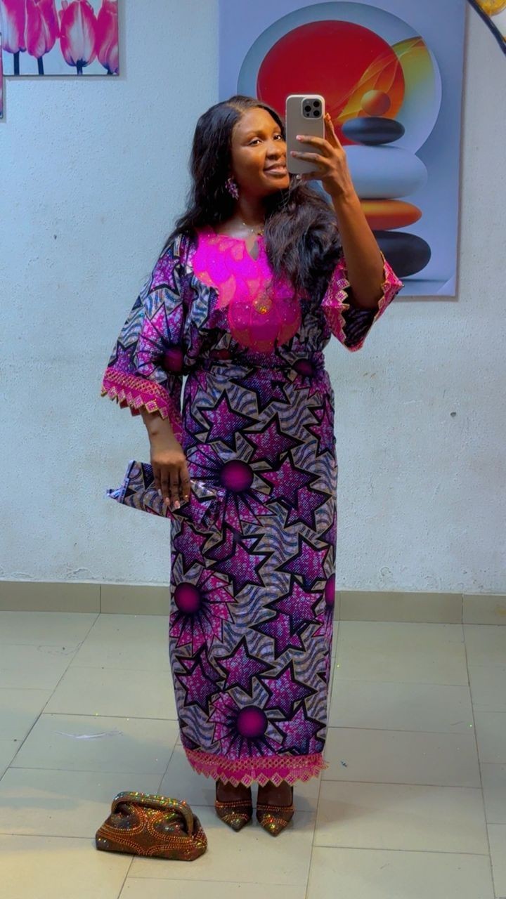 Women 100% Cotton Ankara Two Piece Set Wrapper and Top with Headtie, One Size