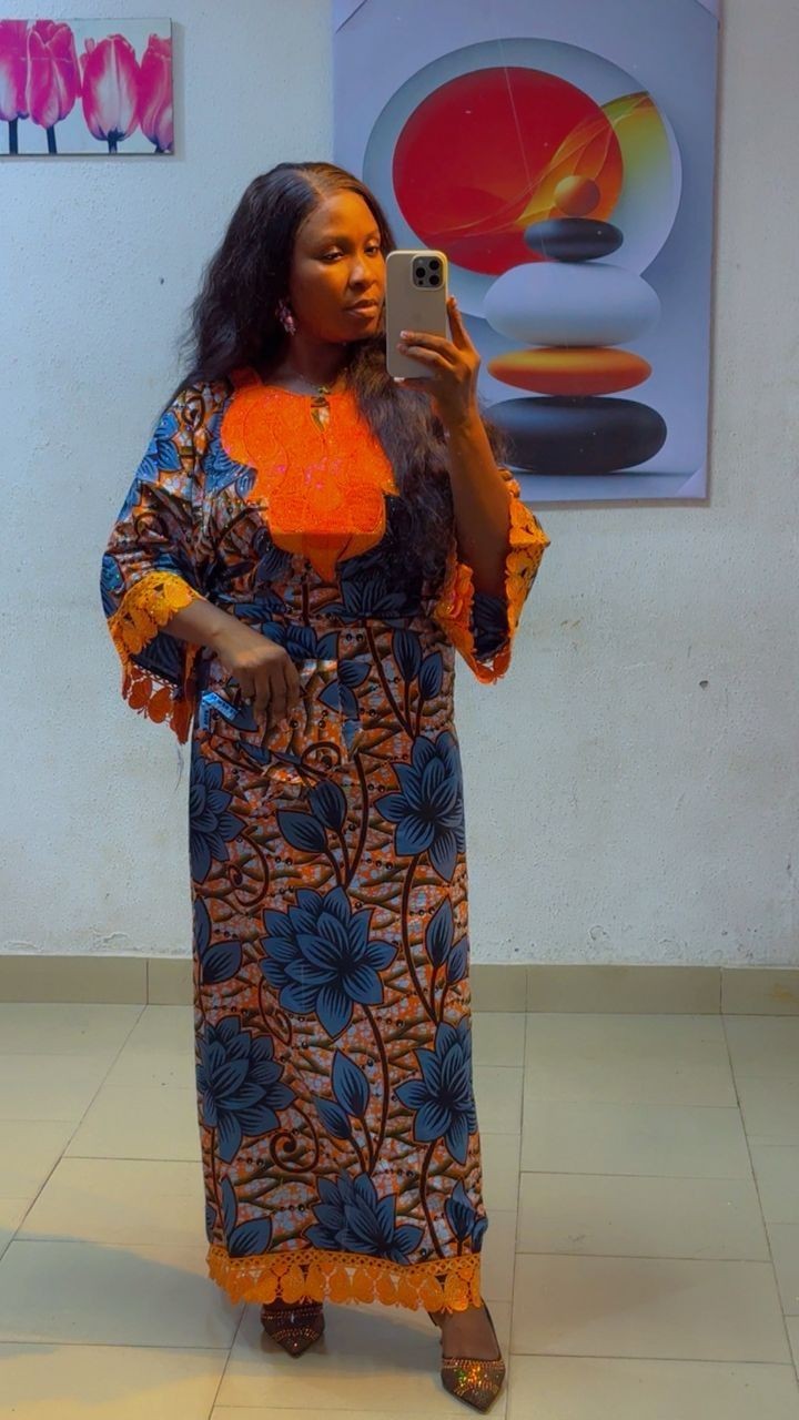 Women 100% Cotton Ankara Two Piece Set Wrapper and Top with Headtie, One Size