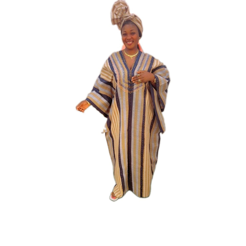 Asooke Women's Long Dress With Headscarf