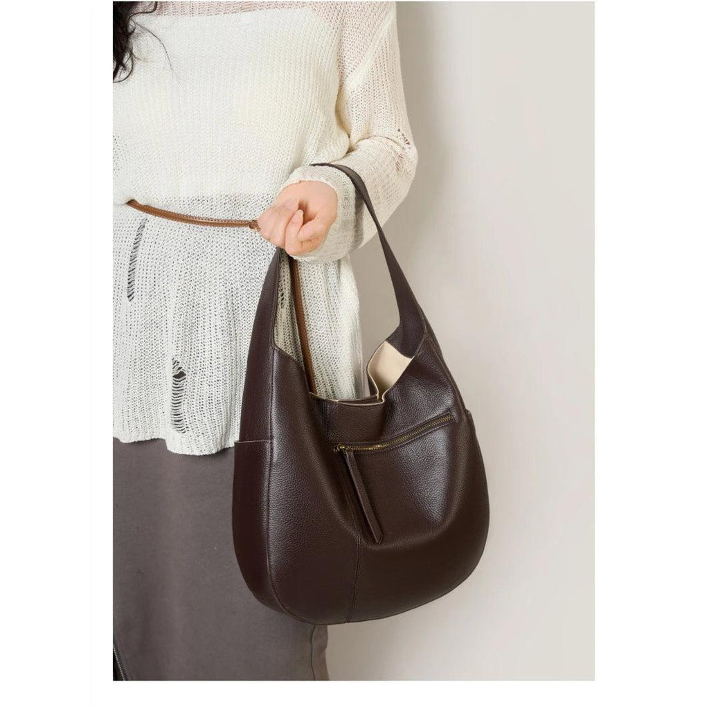 Toptrends 100% Genuine Leather Soft Large Tote Shoulder Bags For Women 2025 Luxury Designer  Shopping Hobos Work Ladies Handbags