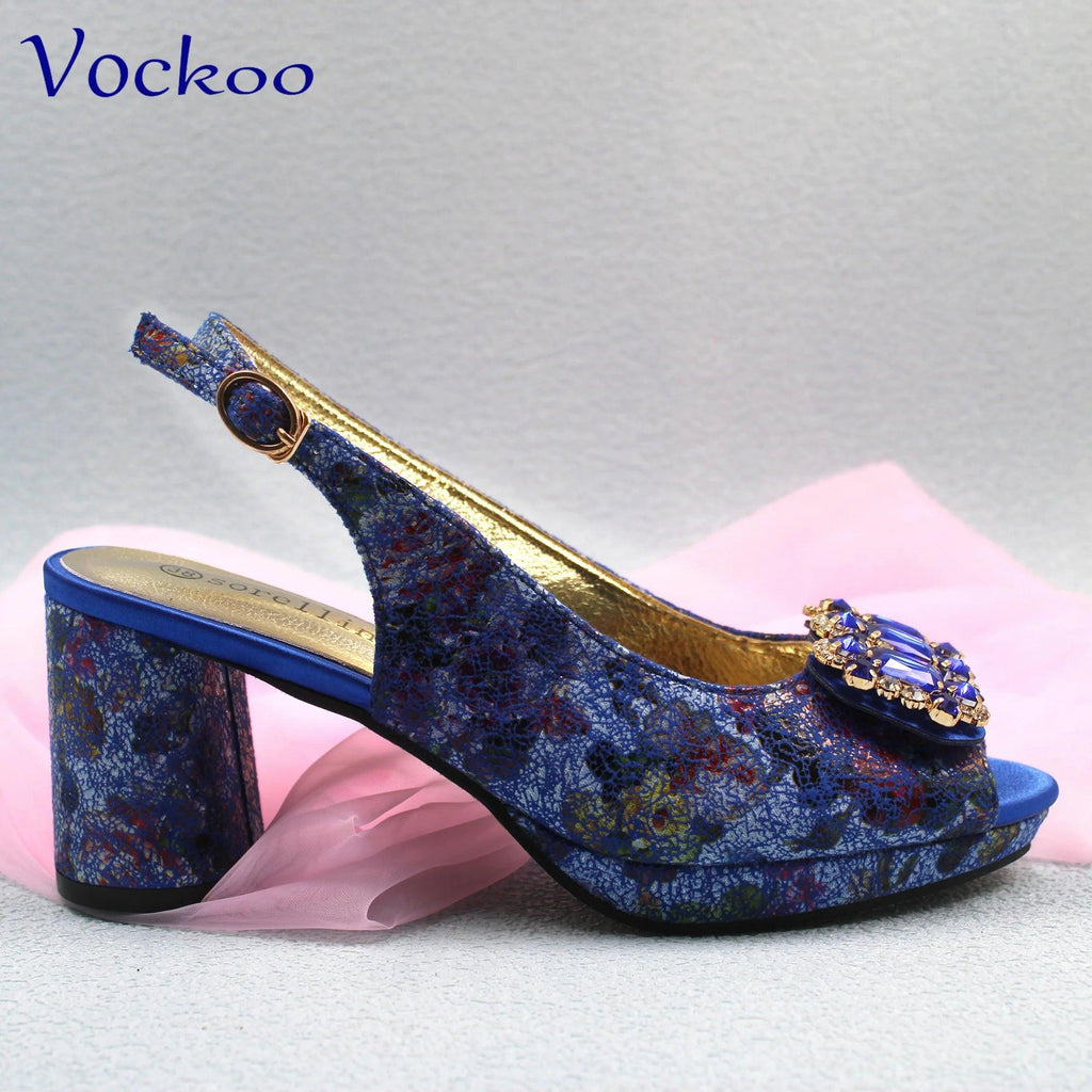 Summer Hot Sale 2024 Italian Design Shoes Matching Bag to Match in Royal Blue Color High Quality for Wedding Party