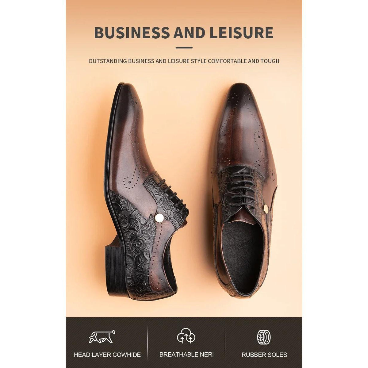 Handmade Mens Wedding Dress Brogue Shoes Genuine Leather Lace-up Latest Design Fashion Casual Shoes Man Pointed Dress Shoes