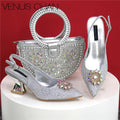 Italian Design Evening Shoes And Bag Paired With Handmade Petal Clutches Pointed Toe High-Heel Shoes For Women Party Shoes