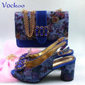 Summer Hot Sale 2024 Italian Design Shoes Matching Bag to Match in Royal Blue Color High Quality for Wedding Party
