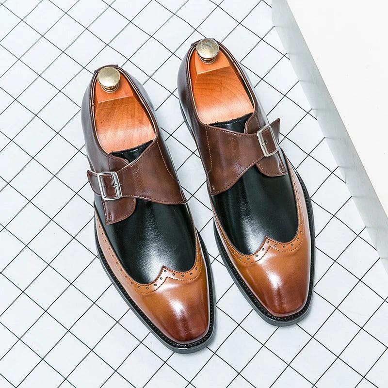 Hot Selling Men's Loafers Europe America Color Matching Design Fashionable Flat Shoes Office Men's Business Dress Shoes