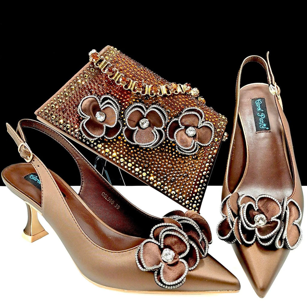 doershow  Italian niceShoes With Matching Bags Set Italy African Women's Party Shoes and Bag Sets peach Color Women sh  HQS1-25