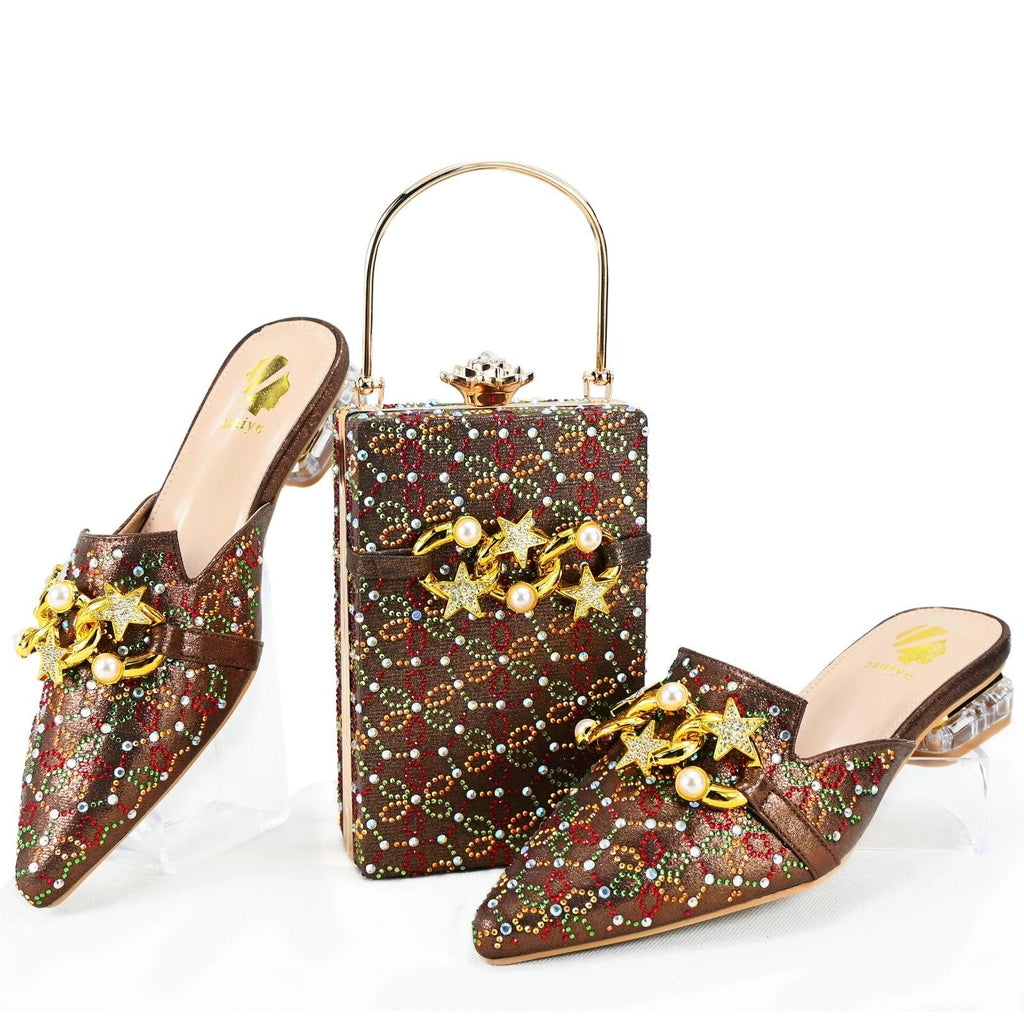 doershow Lastest Italian Design Fashion Style Ladies Shoes with Matching Bag Set 2024 Nigerian Shoes and Bag Set HAE1-5