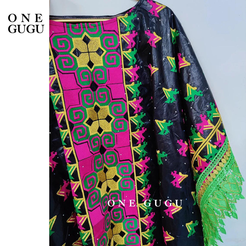 African Traditional Bazin Riche Boubou With Brocade Guipure And Stones Black Nigerian Mali Sewn Dashiki Gown Dress Mix Size Robe