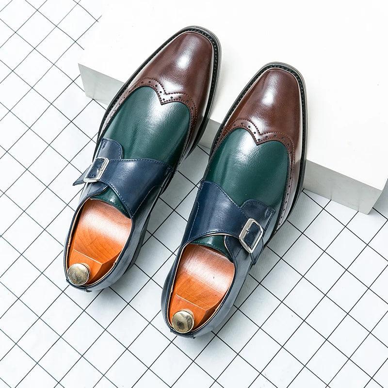 Hot Selling Men's Loafers Europe America Color Matching Design Fashionable Flat Shoes Office Men's Business Dress Shoes