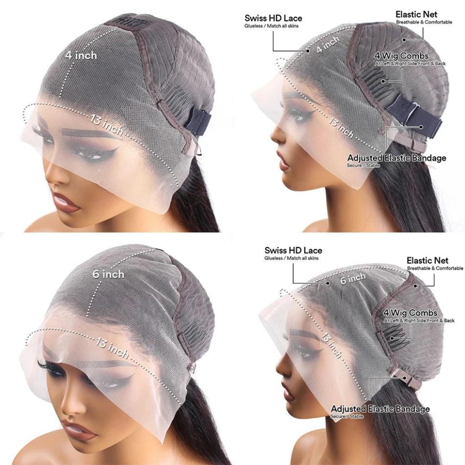 Chocolate Brown 30 32 Inch 13x6 Hd Lace Frontal Wig 13x4 Hd Lace Front Human Hair Brown Wigs Straight Human Hair Wigs For Women