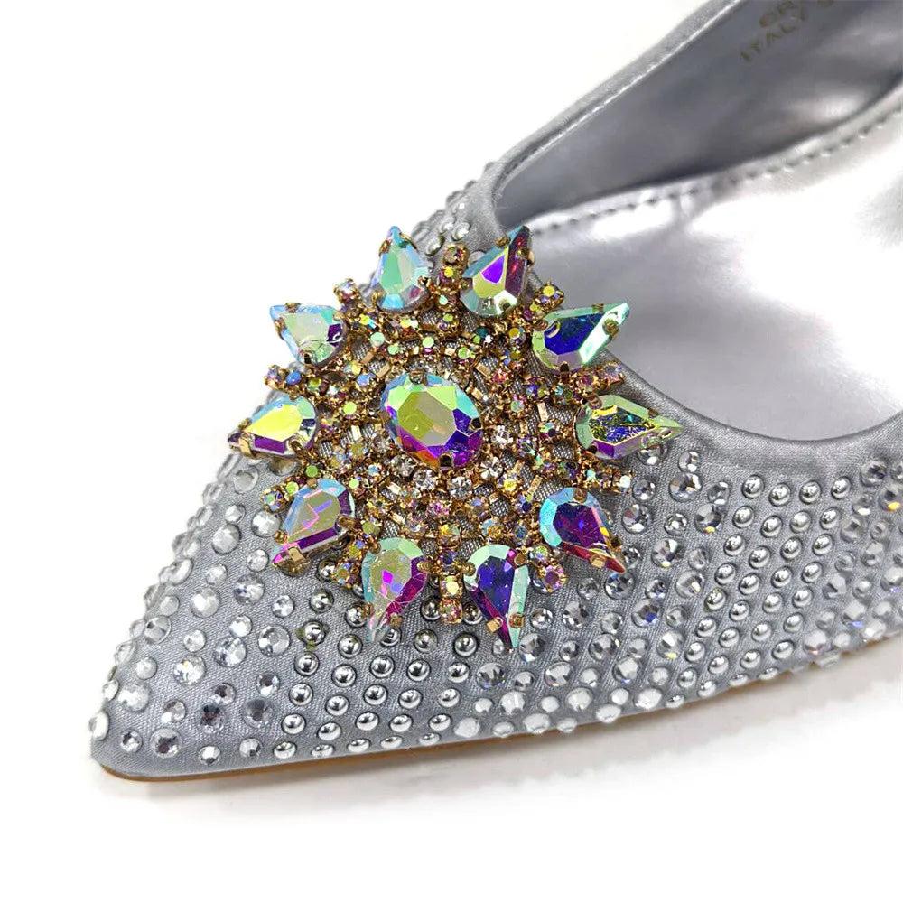 Italian Design Evening Shoes And Bag Paired With Handmade Petal Clutches Pointed Toe High-Heel Shoes For Women Party Shoes