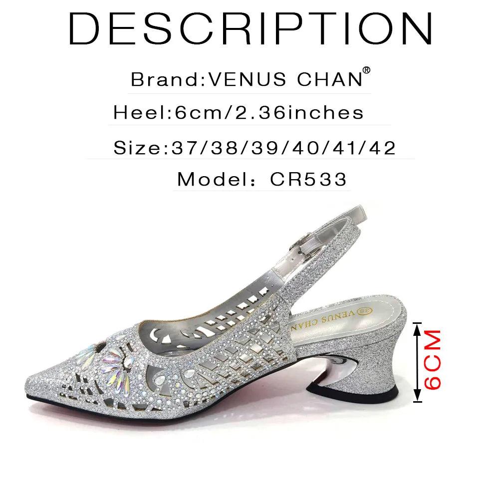 Italian Shoes and Bags Matching Set for Women Bow Rhinestones Peep Toe High Heels Blue Color Nigerian Party 2025