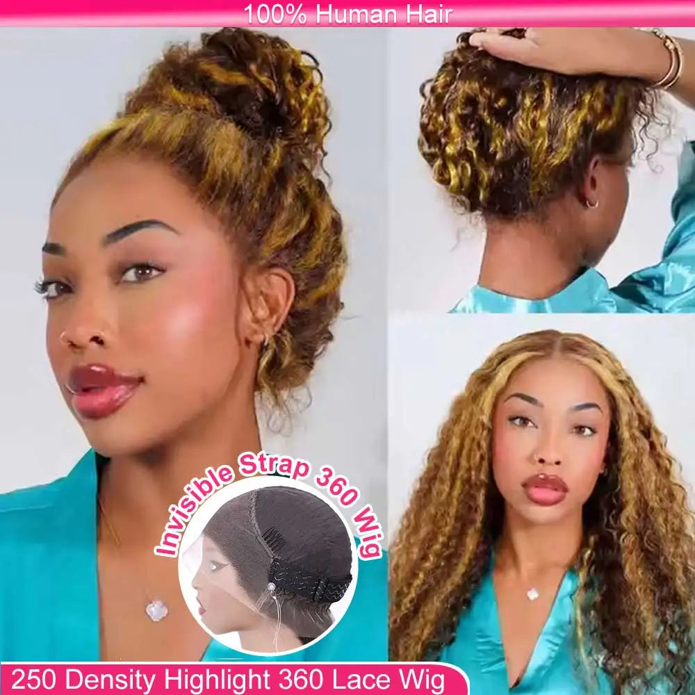 Invisi Strap 360 Full Hd Lace Frontal Wig 250 Density Chocolate Brown 30 Inch Deep Wave Lace Front Wig Glueless Wig Human Hair