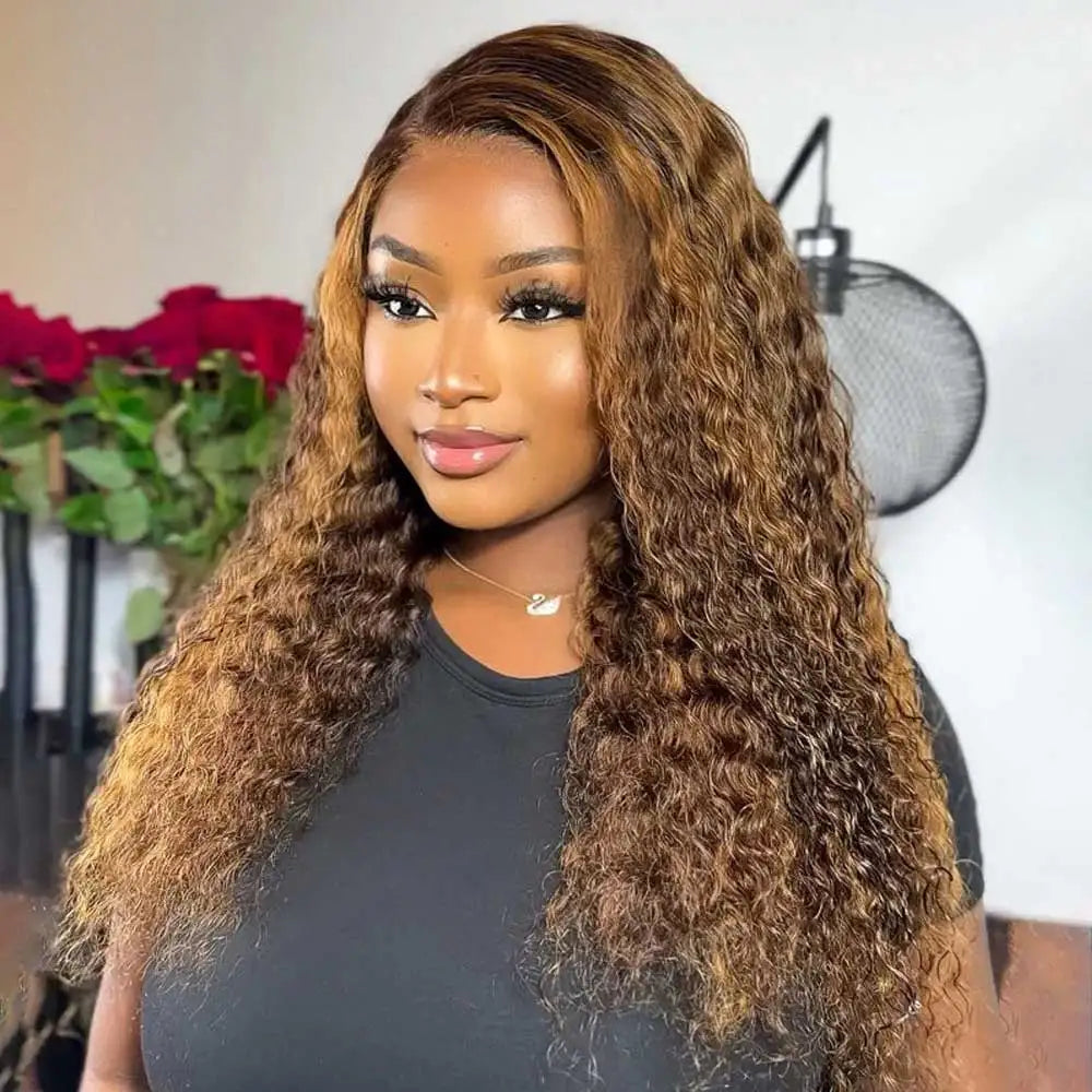 Invisi Strap 360 Full Hd Lace Frontal Wig 250 Density Chocolate Brown 30 Inch Deep Wave Lace Front Wig Glueless Wig Human Hair