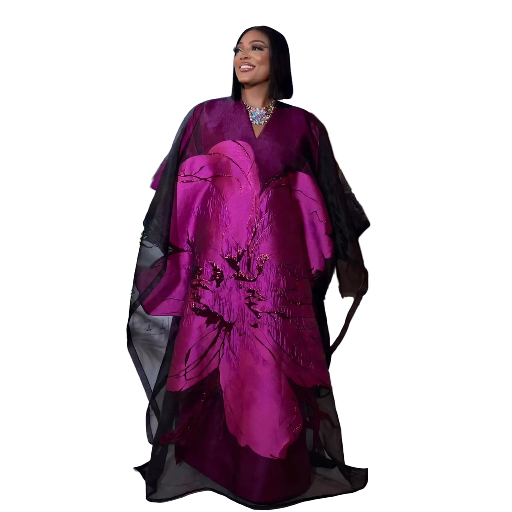 New african dresses for woman luxury Embroidery african dresses Two-piece set african dress woman