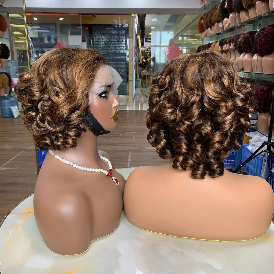 4/27 Body Wave Short Bob Wig Human Hair 13x4 Hd Full Lace Front Wig 12A Grade Virgin Lace Frontal Wigs For Women 230% Density