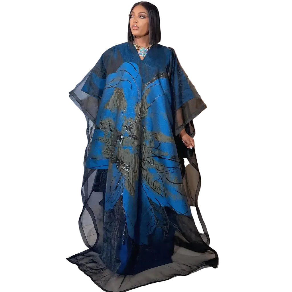 New african dresses for woman luxury Embroidery african dresses Two-piece set african dress woman